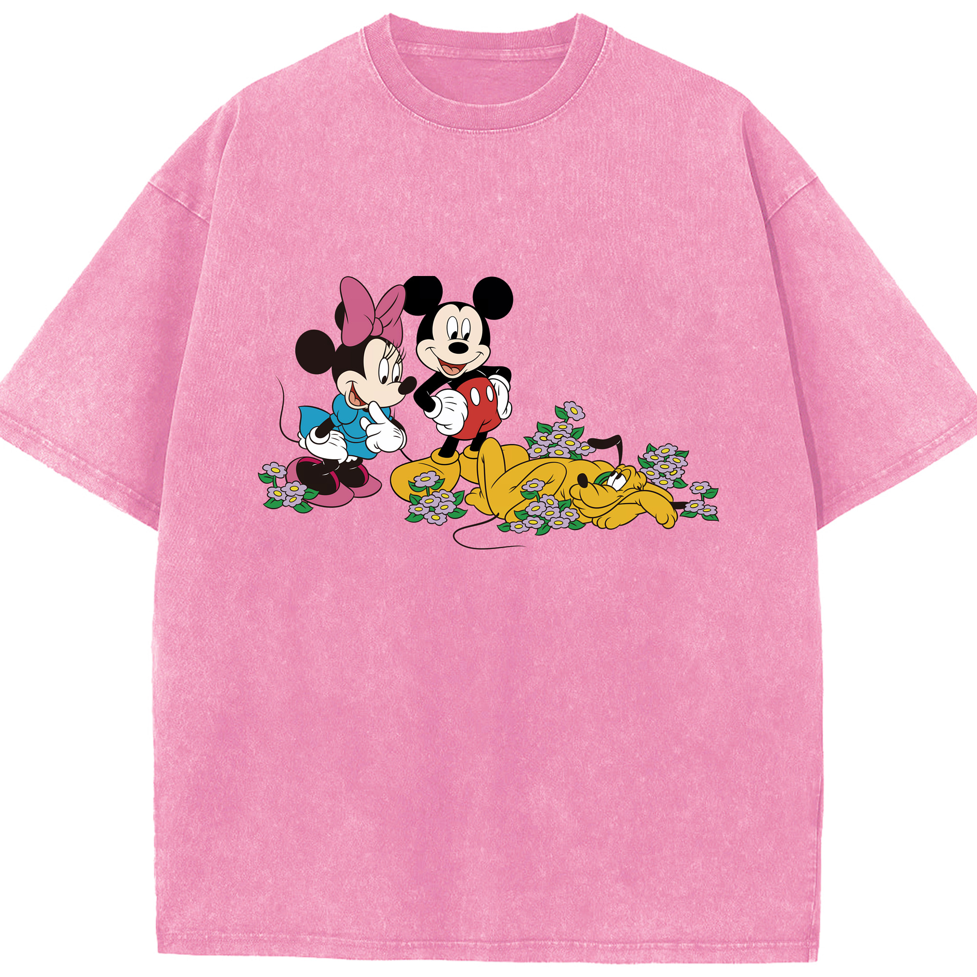 （画像用） ミッキーマウス Mickey Mouse 綿100% ヴィンテージ風 半袖Tシャツ（フロントプリント）